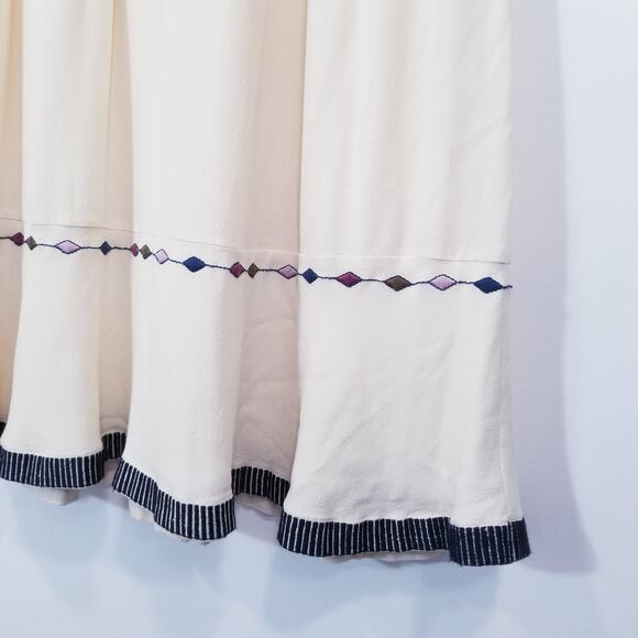 Ba&sh Cream Embroidered Bell Sleeves Lady Dress - Picture 9 of 13